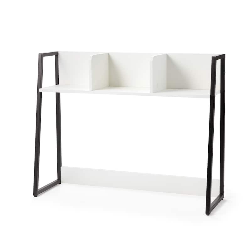 Suprima Yak About It® Durable Bookshelf - White with Black Metal by DormCo - Black/White