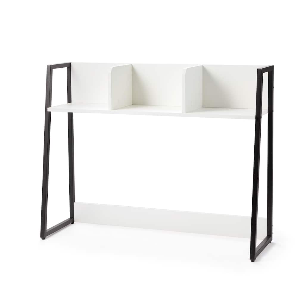 Suprima Yak About It® Durable Bookshelf - White with Black Metal by DormCo