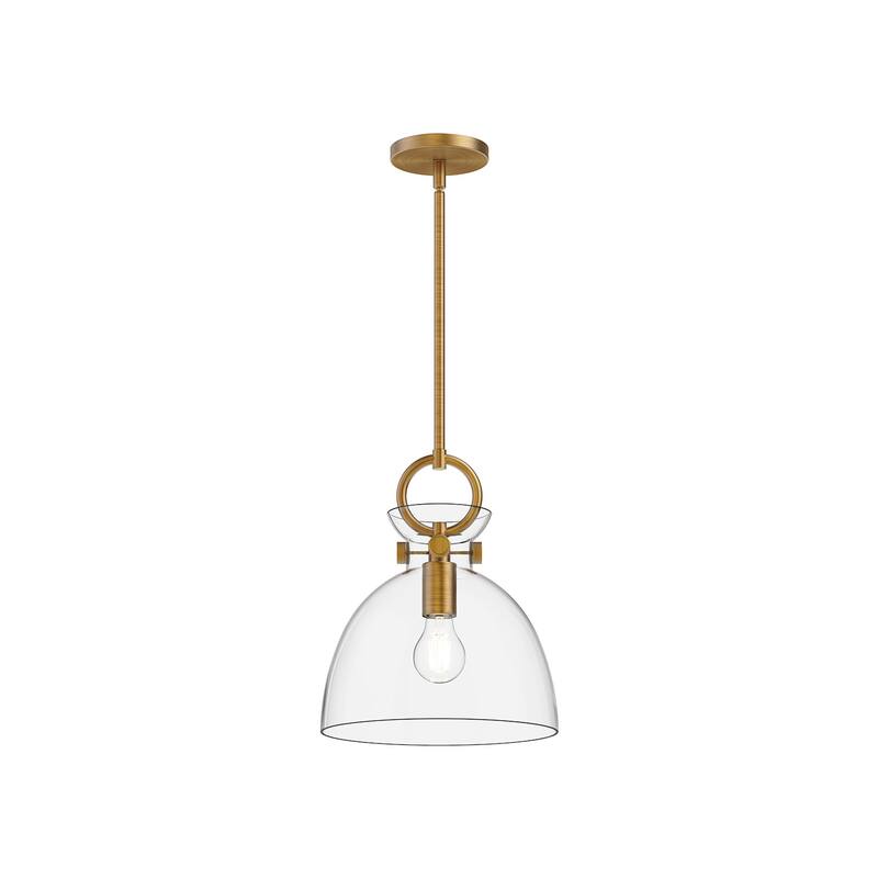 Alora Lighting PD411811 Waldo 11" Wide Pendant - Aged Gold / Clear Glass