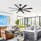 preview thumbnail 26 of 38, 52/65 Inch Ceiling Fan with Light, Modern Matte Black 8-Blade Fan, Reversible Wood Grain Blades, DC Motor, Remote Control