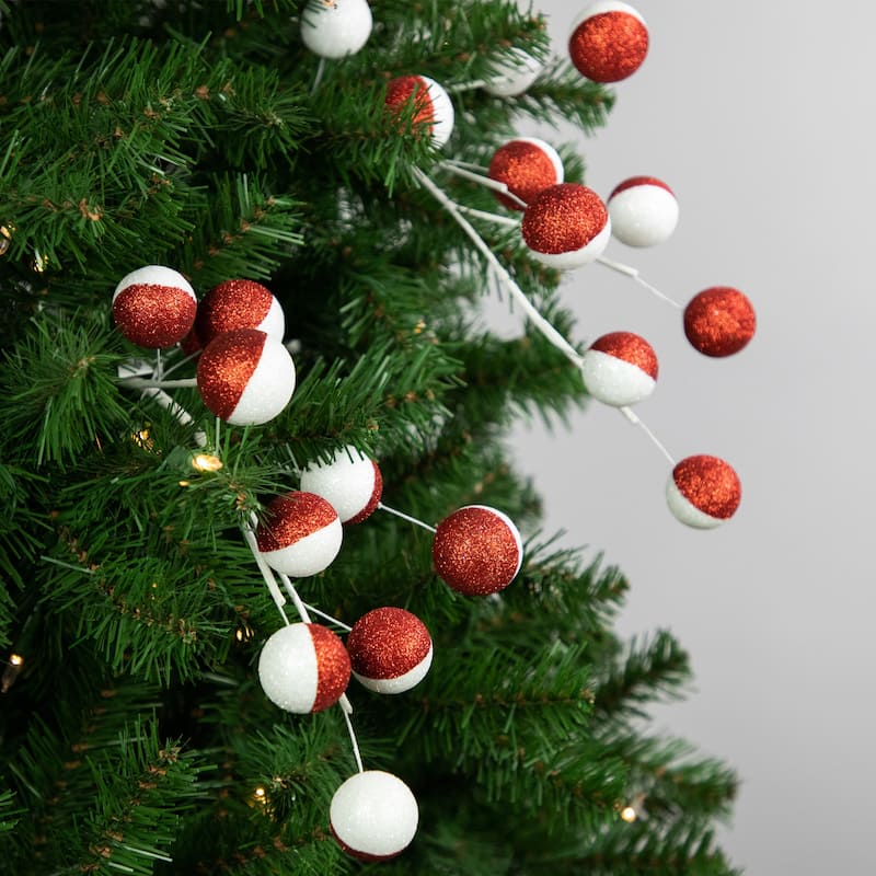 Set of 2 Red and White Glittered Candy Cane Christmas Picks 22" - 22