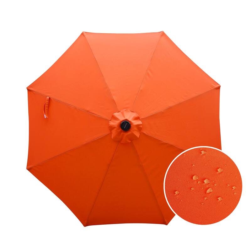 Clihome 9-Ft Outdoor 32 LED Solar Market Umbrella with Tilt & Crank