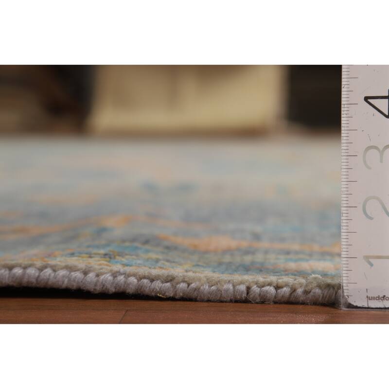 Oushak Indian Area Rug Handmade Transitional Grey Wool Carpet - 8'0"x 9'11"