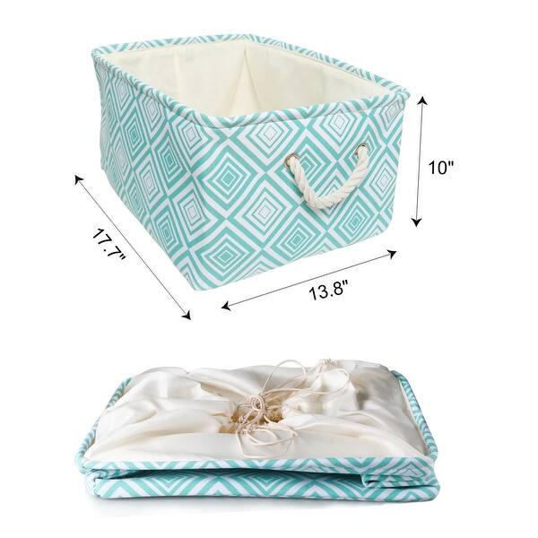 Foldable Fabric Storage Basket Bin Toy Clothing Cube with Drawstring