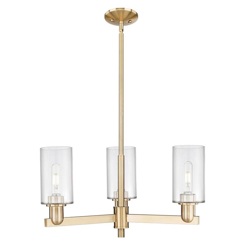 Innovations Lighting Endless Possibilities Arcadia - Clymer - 3 Light 26" Stem Hung Chandelier - Clear/Champagne Bronze