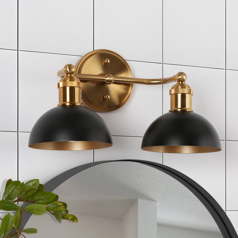 Modern Industrial Black Gold Bathroom Vanity Light Metal Pot Shaped Wall Sconces