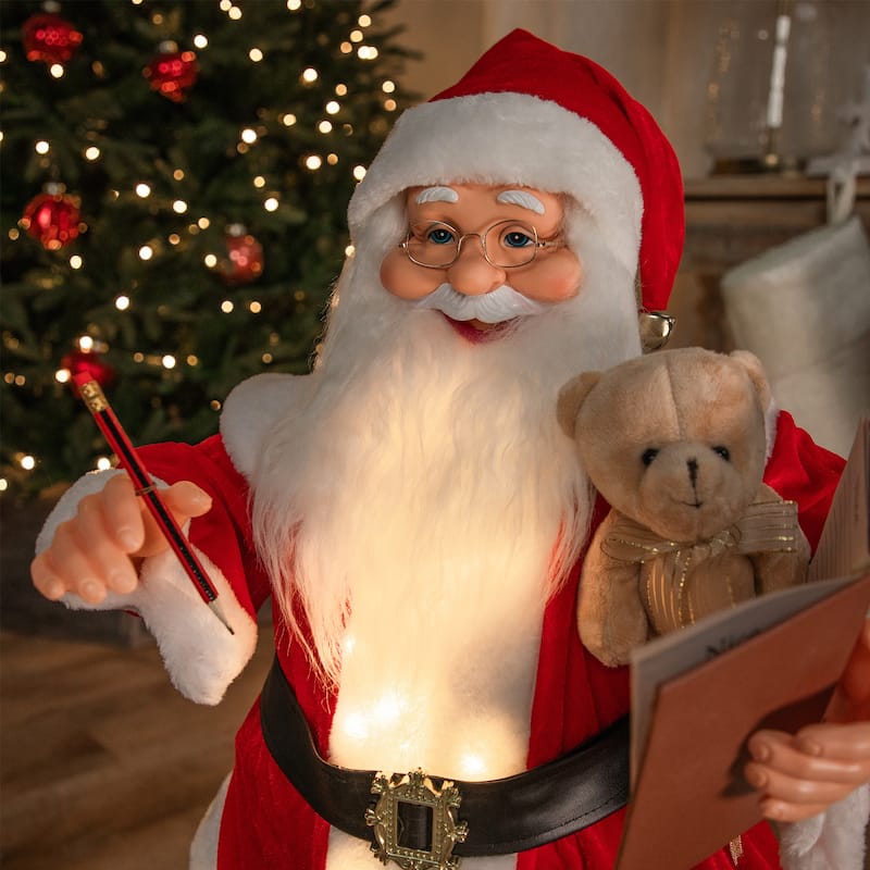 Lighted and Animated Musical Santa Claus Christmas Decoration - 32"