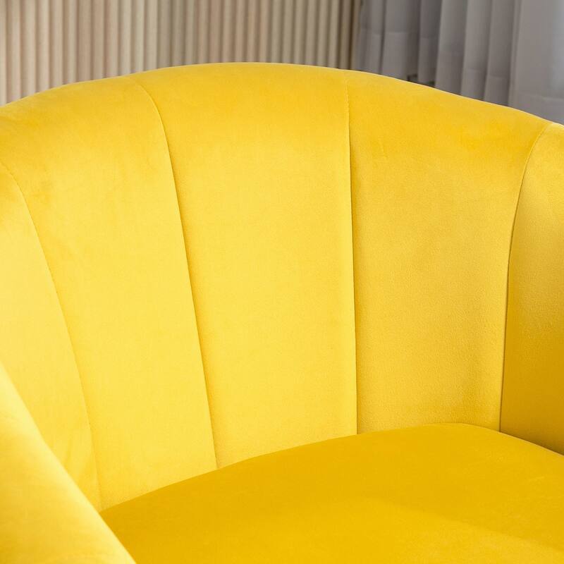 Modern Velvet Gold Accent Armchair