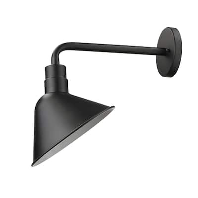 Modern Farmhouse Outdoor Wall Light Matte Black Steel Exterior Sconce with Wet Locations or Entryway