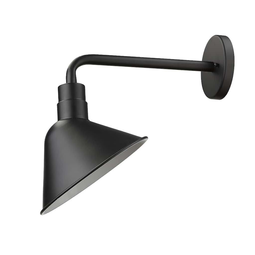 Modern Farmhouse Outdoor Wall Light Matte Black Steel Exterior Sconce with Wet Locations or Entryway