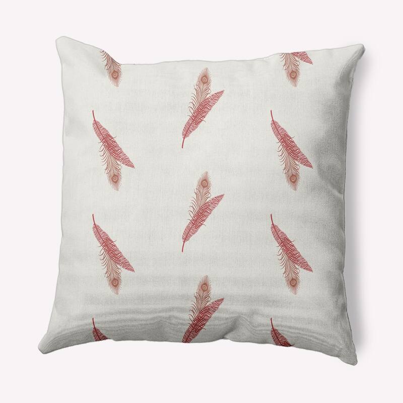 Feather Stripe Decorative Throw Pillow - Ligonberry Red - 18" x 18"