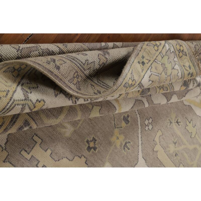 Oushak Indian Large Rug Hand-Knotted Wool Carpet - 10'0"x 13'8"