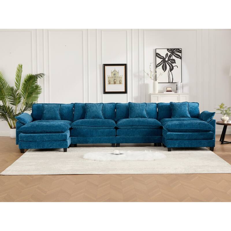 GDF Studio - Sandy Comfort Modern Upholstered Sectional Sofa with Double-Layer Chenille Cushions