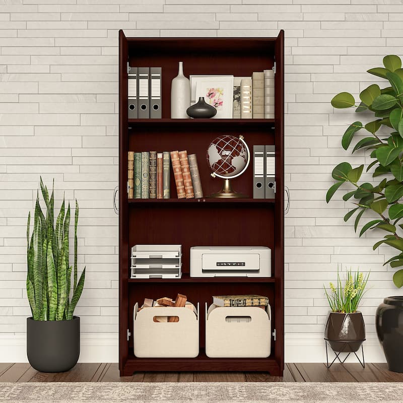 Cabot Tall Storage Cabinet with Doors by Bush Furniture