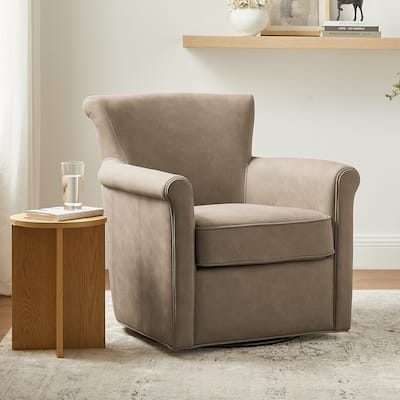 Whitby Faux Leather Swivel Accent Chair