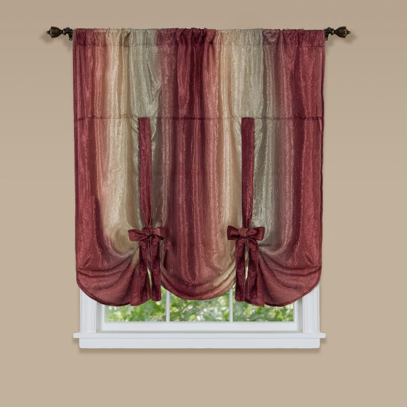 Achim Ombre Window Curtain Tie-up Shade - Red