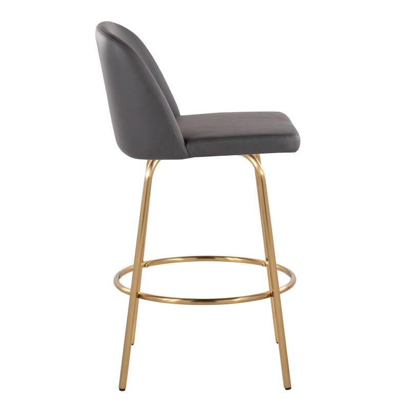 Silver Orchid Vallberga 26" Counter Stool with Gold Metal Base (Set of 2)