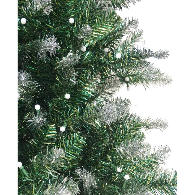 7.5ft Pre-lit Glistening Acadia Spruce,1709 Branch Tips, 500 Warm White LED Lights