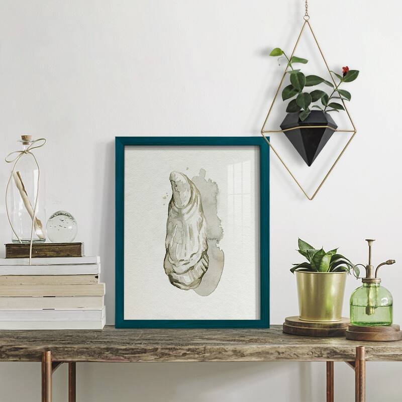 Oysters on the Bay I -Framed Print w/glass-Cherry Red