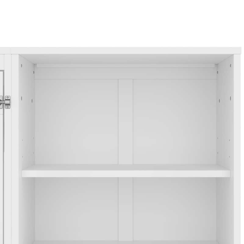 Queen Size Foldable Murphy Bed with Drawer and Adjustable Storage Compartments