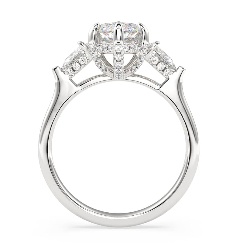 Auriya 14k Gold 6 1/5ctw Marquise 3-Stone Hidden Halo Diamond Engagement Ring (F-G VS)