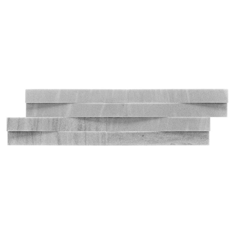 Weave 6 in. x 22 in. Panel and 8 in. x 24 in. Corner Honed Marble Wall Tile