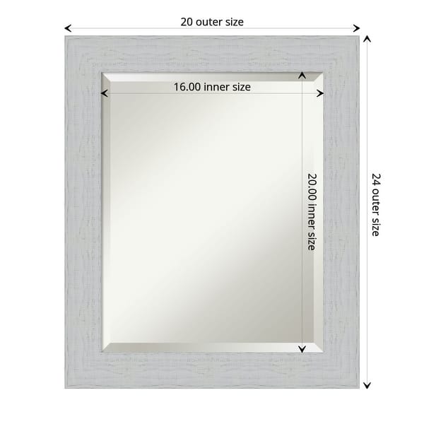 dimension image slide 1 of 6, Beveled Wood Wall Mirror - Shiplap White Frame