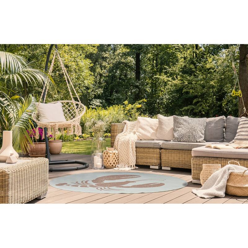 Lobster Nautical Indoor/Outdoor Rug
