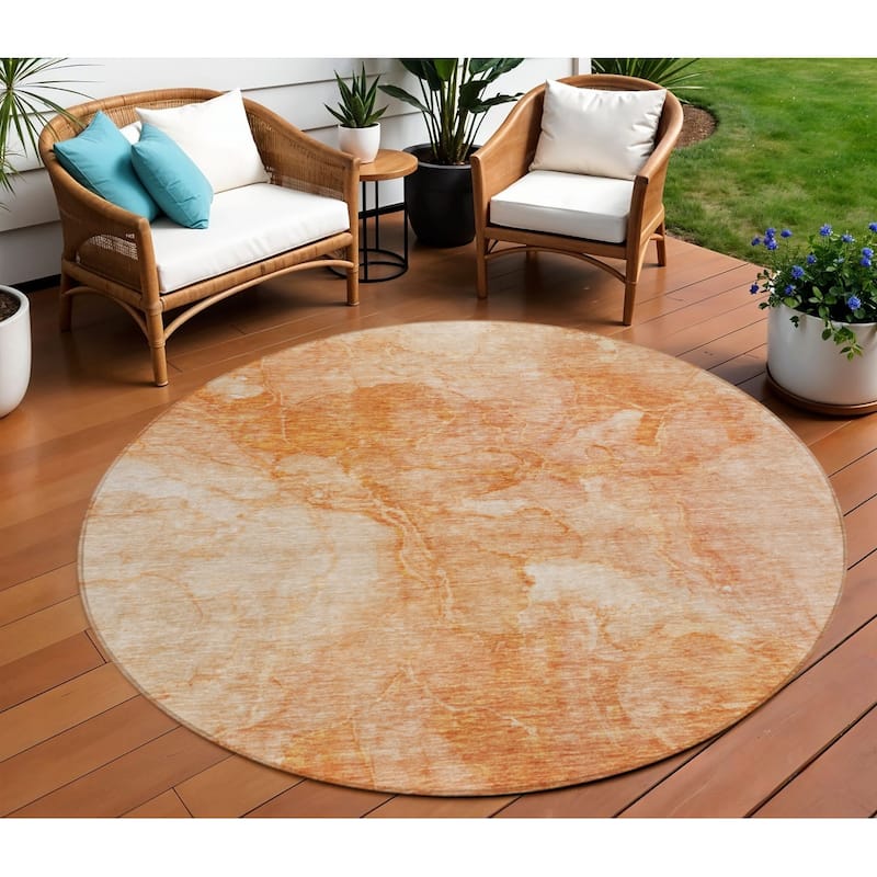 HomeRoots Nautical Transitional Rectangle Outdoor Rug - 8' Round