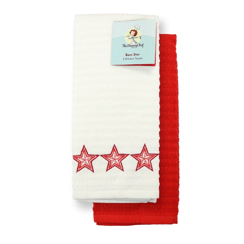 The Sloppy Chef Embroidered 2-Piece Kitchen Towels - 16x26