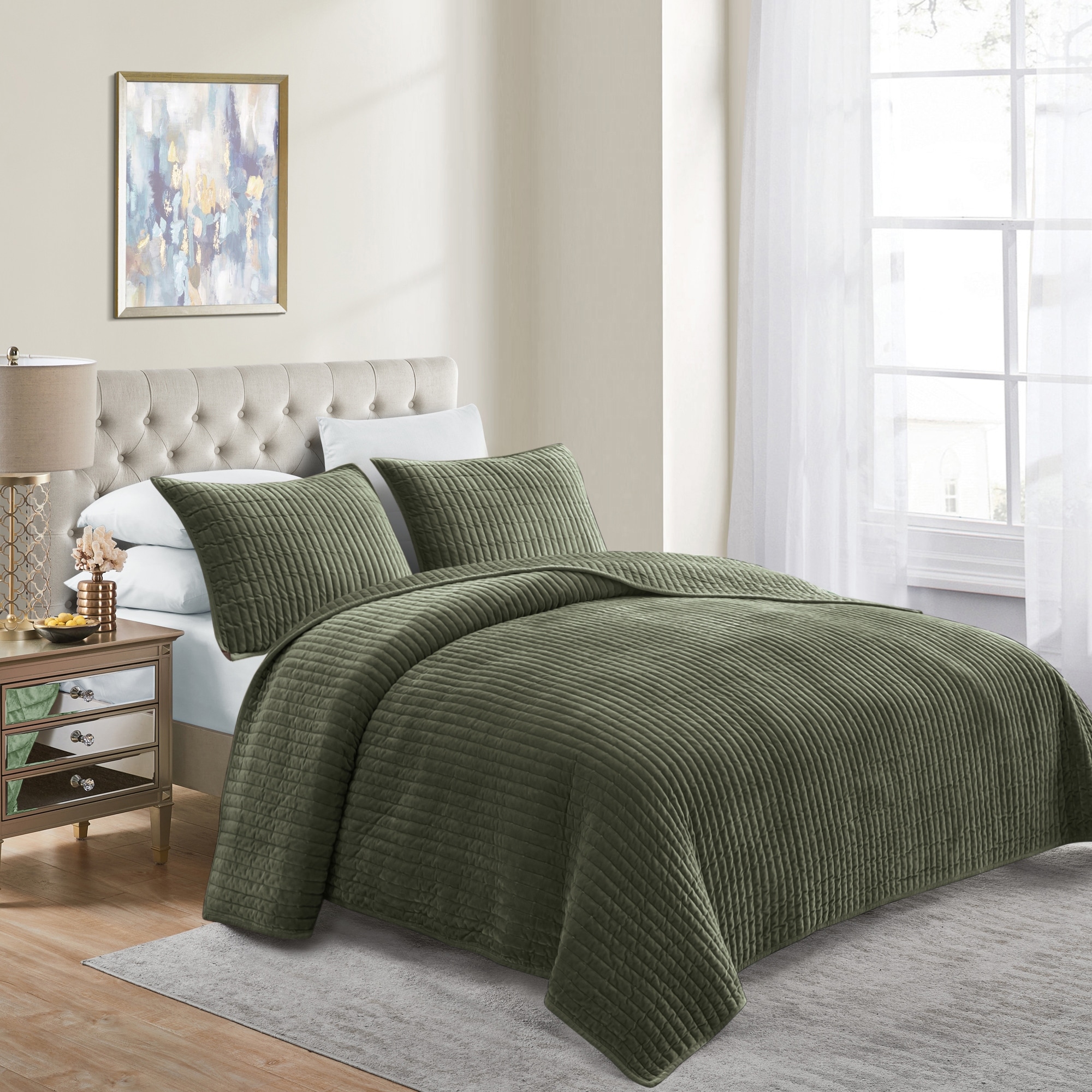 Wonderful Velvet 3 Piece Quilt Set