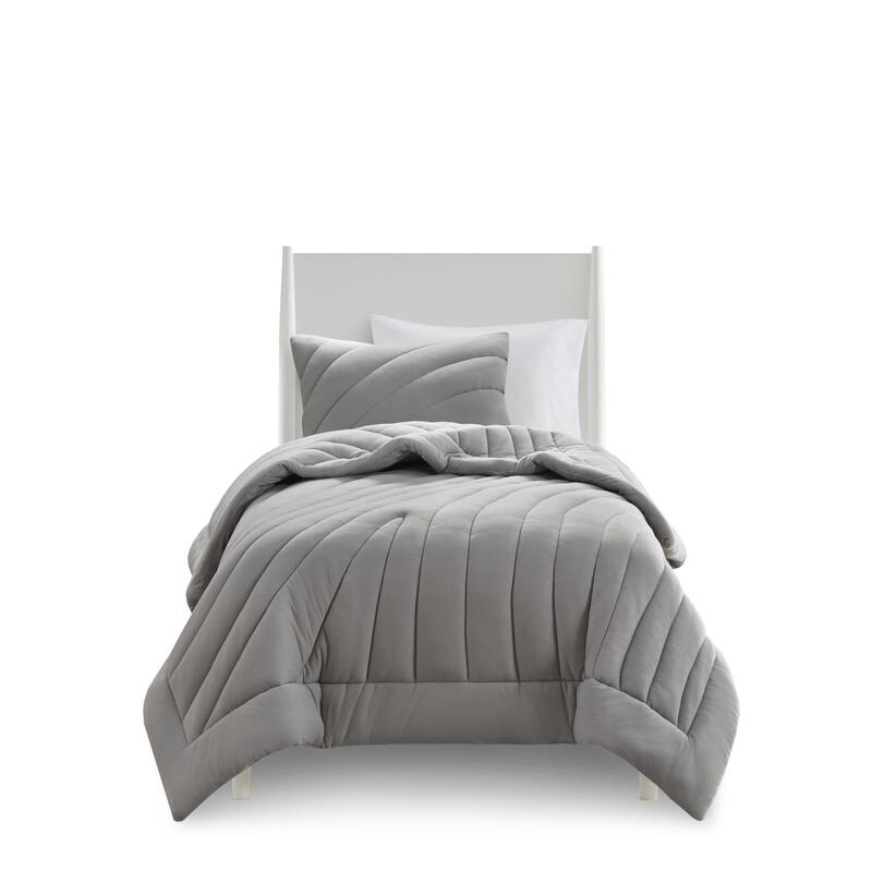GDF Studio - Elowen Poly Jersey Puffy Comforter Set with Quilted Design