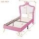 preview thumbnail 22 of 68, Modern Upholstered Princess Bed with Crown Headboard