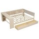 preview thumbnail 11 of 9, Full Size Platform Bed Frame with Storage Shelves, Drawers, Charging Station, and Upholstered Headboard, Easy Assembly, Cream