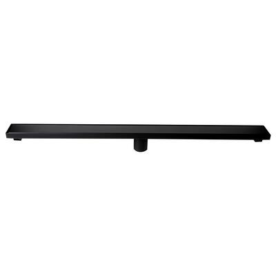 ALFI brand 36" Black Matte Stainless Steel Linear Shower Drain with Solid Cover