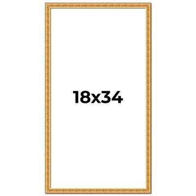 18x34 Frame Gold Real Wood Picture Frame Width 1 inches | Interior