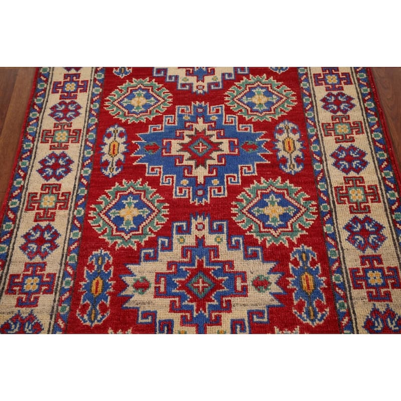 Red Kazak Oriental Foyer Rug Handmade Foyer Wool Carpet - 2'8" x 3'11"
