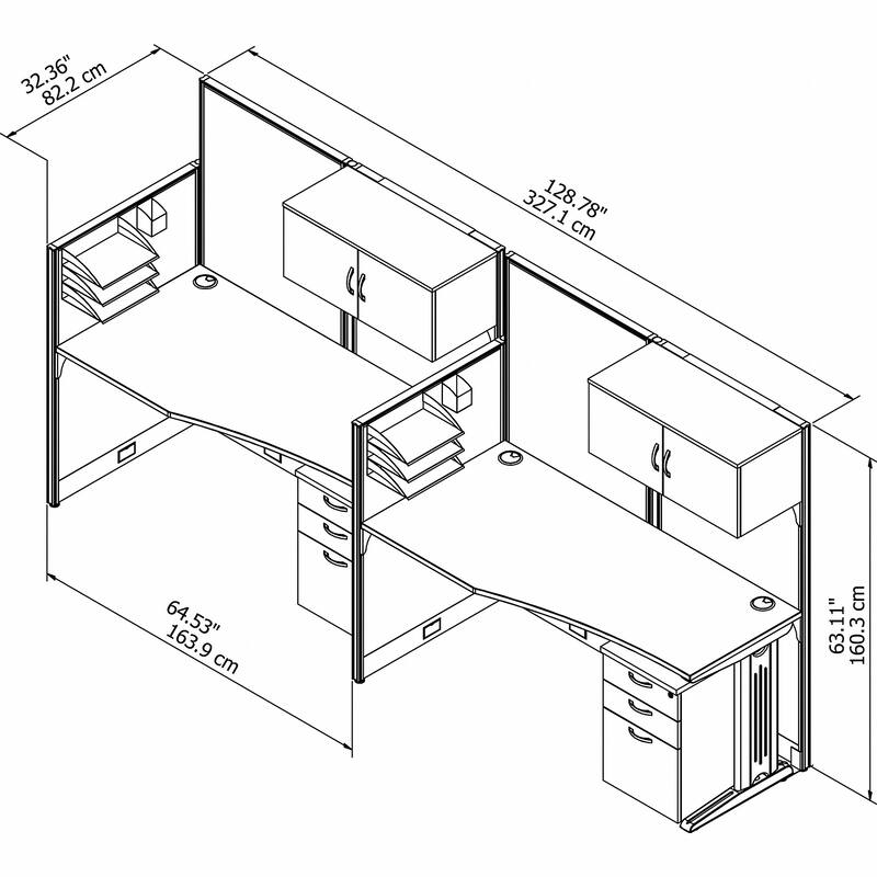 Office in an Hour 2 Person Cubicle by Bush Business Furniture