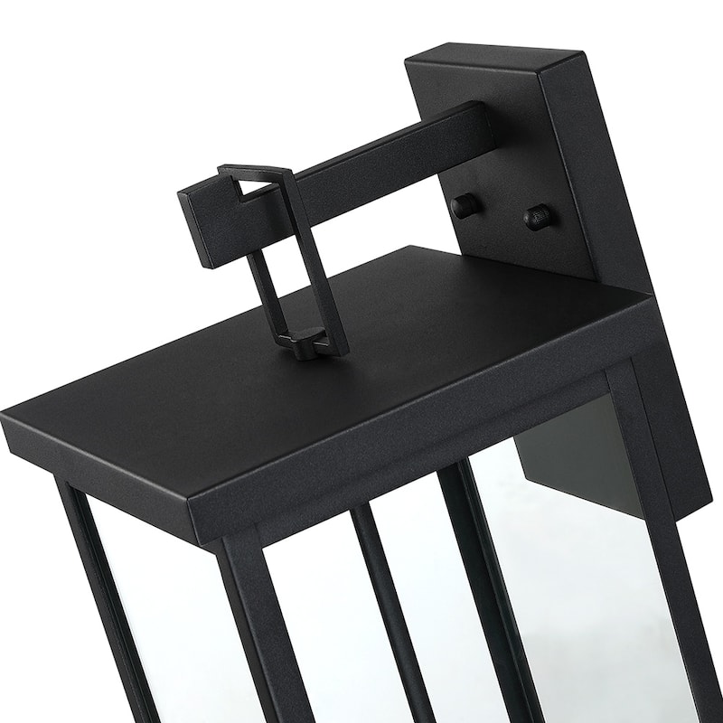 Forti 3-Light Large Black Outdoor Wall Sconce Lantern Light - 22.5in H