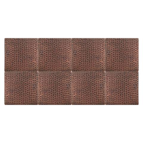 6" x 6" Hammered Copper Tile - Quantity 8 (T6DBH_PKG8)