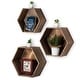 preview thumbnail 8 of 7, Rustic State Wall Mount Hexagon Wooden Box Shelf Varying Sizes