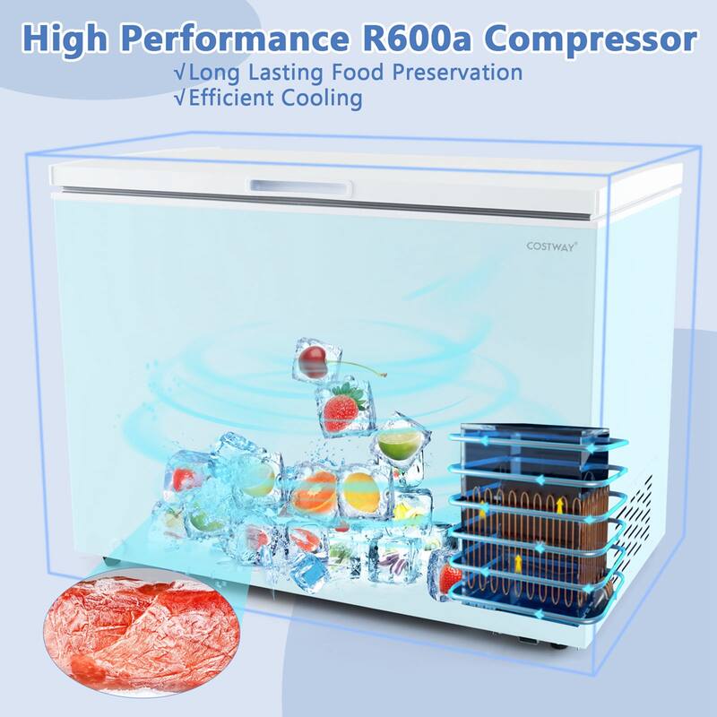 Costway 10 Cu. Ft. Chest Compact Freezer with 7-Level Temperature, - See Details