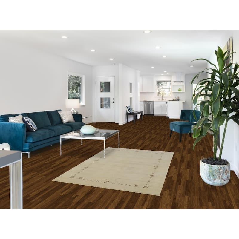 Tribal Beige Gabbeh Indian Rug Hand-Knotted Wool Carpet - 4'0" x 5'9"