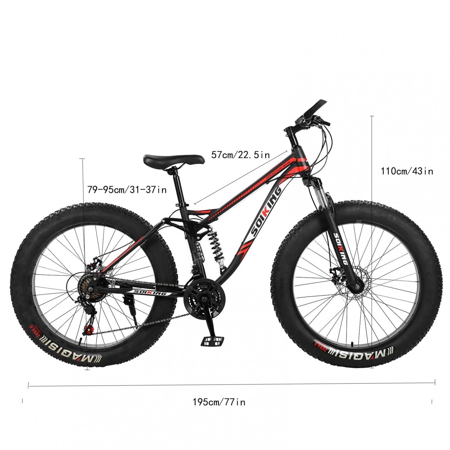 Fat Tire Mens Mountain Bike 17 Inch Medium High Tensile High Carbon Steel Frame Bed Bath Beyond 36185825