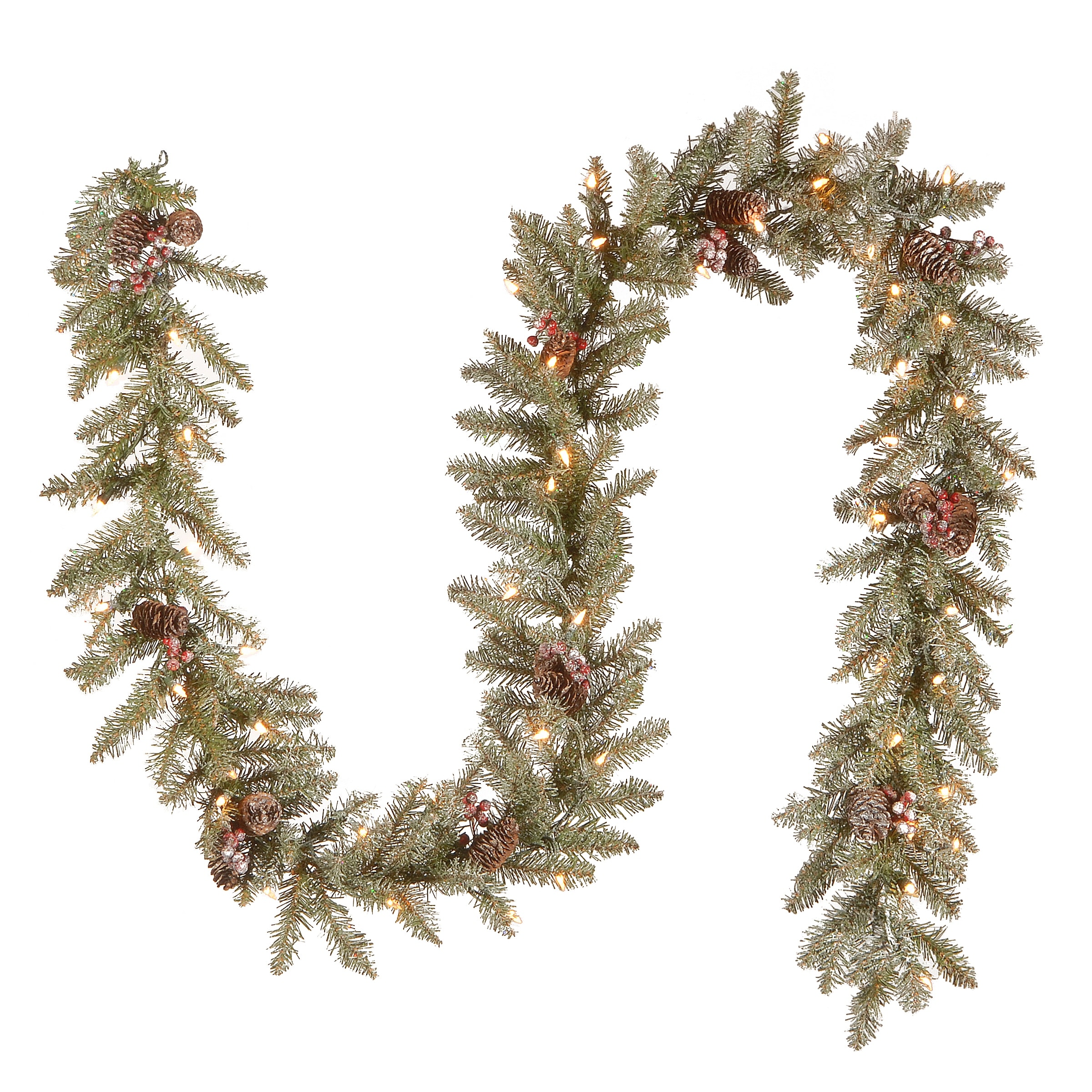 National Tree Company 9' x 10" Dunhill Fir Garland with 50 Clear Lights - 9 ft