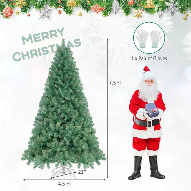 Costway 6.5 FT/7.5 FT Artificial Xmas Tree with 250/550 White LED - See Details
