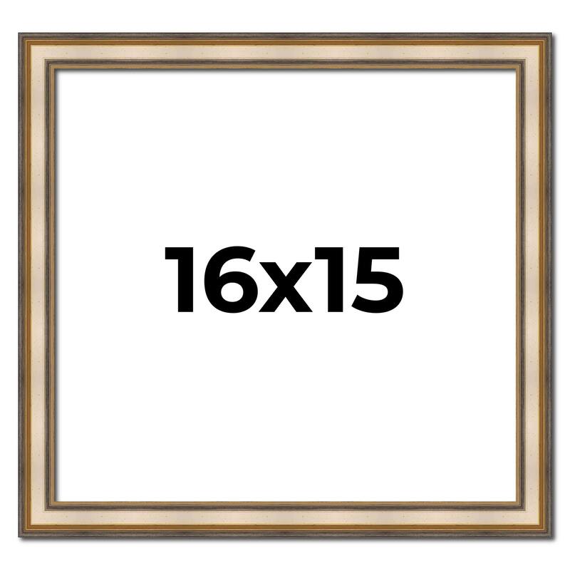 16x15 Frame Gold Solid Wood Shadow Box Width 1.5 Inches | Interior Frame Depth 2 3/8 Inches