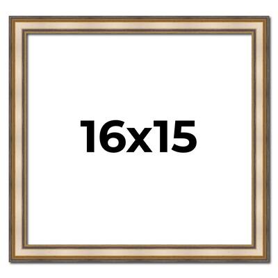16x15 Frame Gold Solid Wood Shadow Box Width 1.5 Inches | Interior Frame Depth 2 3/8 Inches