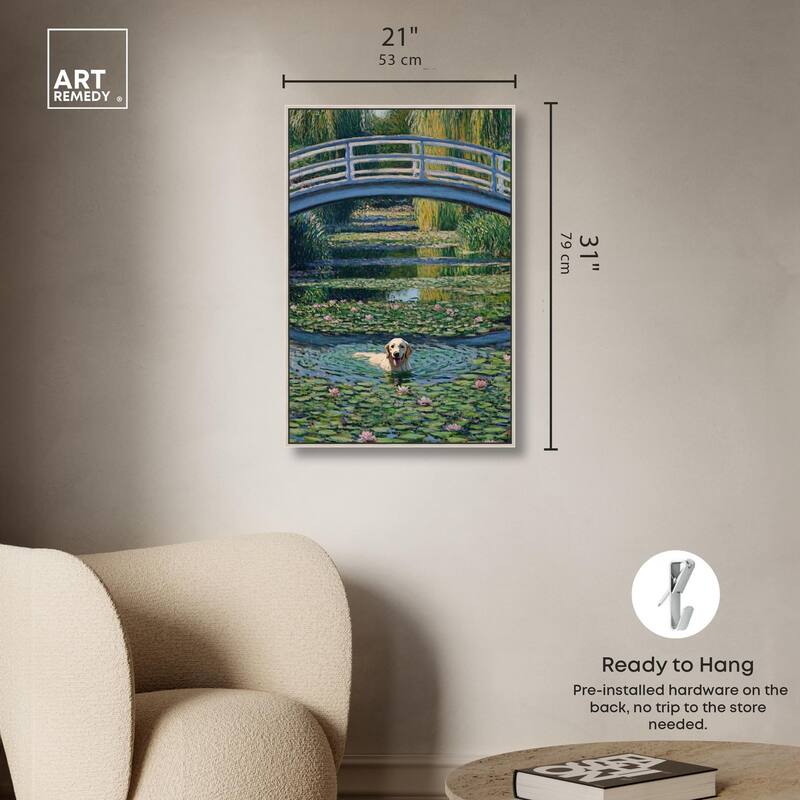The Pond Under the Bridge Canvas by Art Remedy