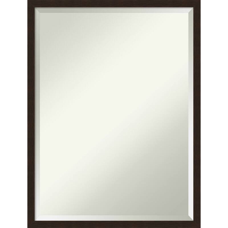 Beveled Wood Bathroom Wall Mirror - Carlisle Espresso Narrow Frame - Carlisle Espresso Narrow